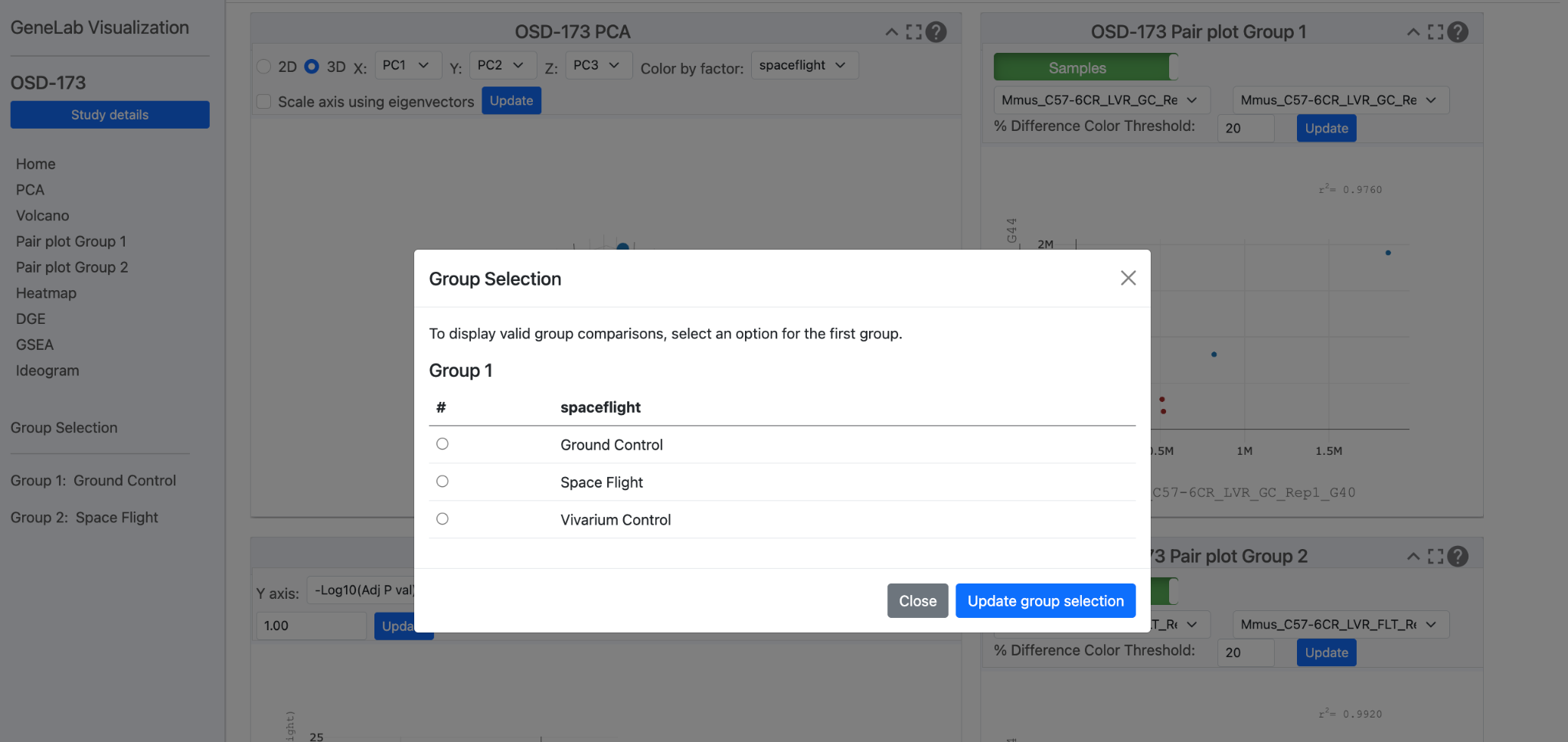 Modify groups modal - first group